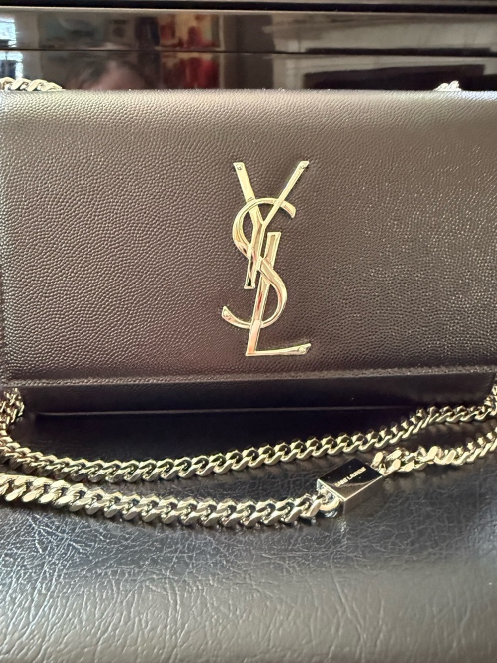 Saint Laurent Kate Black Leather YSL Chain Crossbody Bag - Picture 3 of 13